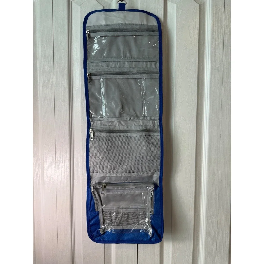 Hanging Toiletry Bag Travel‎ Organizer Pavilia Blue Foldable Cosmetic Makeup Ca